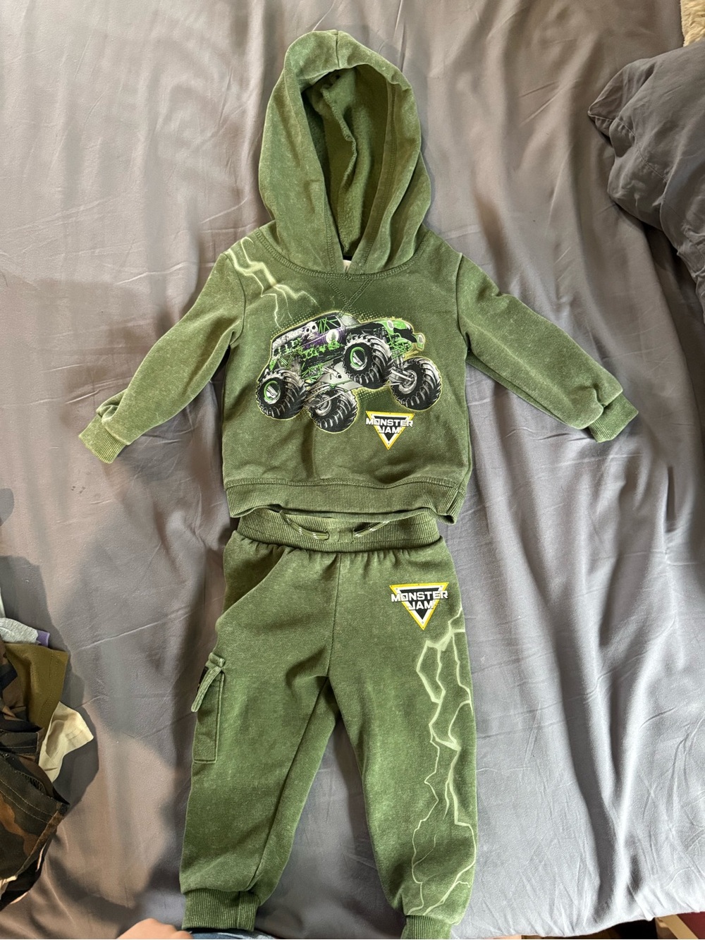 Monster Jam Green Boys' Hoodie & Jogger Matching Set